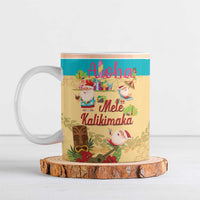 Aloha Hawaii Mele Kalikimaka Ceramic Mug Beachy Funny Santa Hawaiian Lei - Polynesian Pride