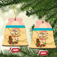 Aloha Hawaii Mele Kalikimaka Ceramic Ornament Beachy Funny Santa Hawaiian Lei - Polynesian Pride