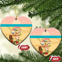 Aloha Hawaii Mele Kalikimaka Ceramic Ornament Beachy Funny Santa Hawaiian Lei - Polynesian Pride