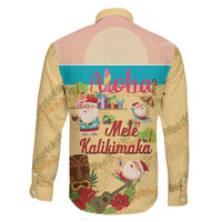 Aloha Hawaii Mele Kalikimaka Family Matching Short Sleeve Bodycon Dress and Hawaiian Shirt Beachy Funny Santa Hawaiian Lei LT14 - Polynesian Pride