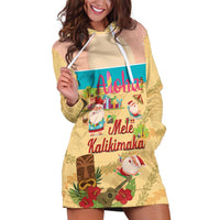 Aloha Hawaii Mele Kalikimaka Hoodie Dress Beachy Funny Santa Hawaiian Lei - Polynesian Pride