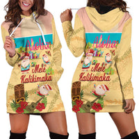 Aloha Hawaii Mele Kalikimaka Hoodie Dress Beachy Funny Santa Hawaiian Lei - Polynesian Pride