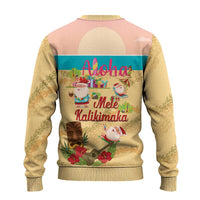Aloha Hawaii Mele Kalikimaka Ugly Christmas Sweater Beachy Funny Santa Hawaiian Lei - Polynesian Pride