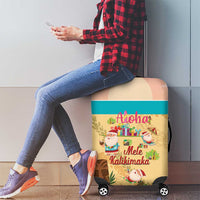 Aloha Hawaii Mele Kalikimaka Luggage Cover Beachy Funny Santa Hawaiian Lei - Polynesian Pride