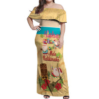 Aloha Hawaii Mele Kalikimaka Off Shoulder Maxi Dress Beachy Funny Santa Hawaiian Lei - Polynesian Pride
