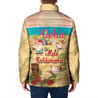 Aloha Hawaii Mele Kalikimaka Padded Jacket Beachy Funny Santa Hawaiian Lei - Polynesian Pride