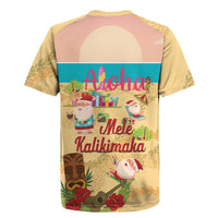Aloha Hawaii Mele Kalikimaka Rugby Jersey Beachy Funny Santa Hawaiian Lei LT14 - Polynesian Pride