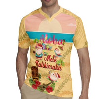 Aloha Hawaii Mele Kalikimaka Rugby Jersey Beachy Funny Santa Hawaiian Lei LT14 - Polynesian Pride
