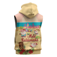Aloha Hawaii Mele Kalikimaka Sleeveless Hoodie Beachy Funny Santa Hawaiian Lei - Polynesian Pride