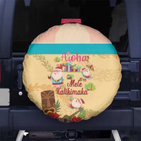 Aloha Hawaii Mele Kalikimaka Spare Tire Cover Beachy Funny Santa Hawaiian Lei - Polynesian Pride