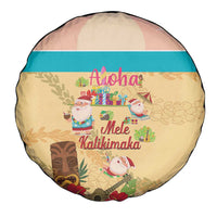 Aloha Hawaii Mele Kalikimaka Spare Tire Cover Beachy Funny Santa Hawaiian Lei - Polynesian Pride