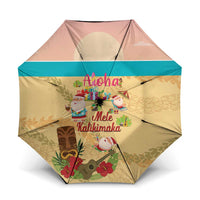 Aloha Hawaii Mele Kalikimaka Umbrella Beachy Funny Santa Hawaiian Lei - Polynesian Pride
