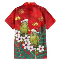 New Zealand Kakapo Christmas Family Matching Summer Maxi Dress and Hawaiian Shirt Owl Parrot Santa Sliver Fern Manuka - Red - Polynesian Pride