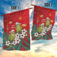 New Zealand Kakapo Christmas Garden Flag Owl Parrot Santa Sliver Fern Manuka - Red - Polynesian Pride