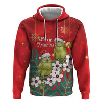 New Zealand Kakapo Christmas Hoodie Owl Parrot Santa Sliver Fern Manuka - Red - Polynesian Pride