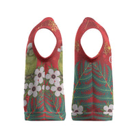 New Zealand Kakapo Christmas Knitted V-Neck Vest Owl Parrot Santa Sliver Fern Manuka - Red - Polynesian Pride