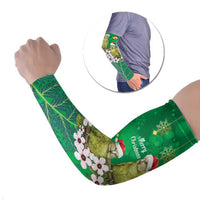 New Zealand Kakapo Christmas Arm Sleeves Owl Parrot Santa Sliver Fern Manuka - Green - Polynesian Pride