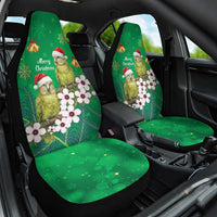 New Zealand Kakapo Christmas Car Seat Cover Owl Parrot Santa Sliver Fern Manuka - Green - Polynesian Pride