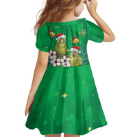 New Zealand Kakapo Christmas Family Matching Long Sleeve Bodycon Dress and Hawaiian Shirt Owl Parrot Santa Sliver Fern Manuka - Green LT14 - Polynesian Pride