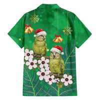 New Zealand Kakapo Christmas Family Matching Long Sleeve Bodycon Dress and Hawaiian Shirt Owl Parrot Santa Sliver Fern Manuka - Green LT14 - Polynesian Pride