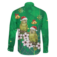 New Zealand Kakapo Christmas Family Matching Tank Maxi Dress and Hawaiian Shirt Owl Parrot Santa Sliver Fern Manuka - Green LT14 - Polynesian Pride