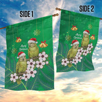 New Zealand Kakapo Christmas Garden Flag Owl Parrot Santa Sliver Fern Manuka - Green - Polynesian Pride