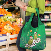 New Zealand Kakapo Christmas Grocery Bag Owl Parrot Santa Sliver Fern Manuka - Green - Polynesian Pride