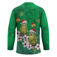 New Zealand Kakapo Christmas Hockey Jersey Owl Parrot Santa Sliver Fern Manuka - Green - Polynesian Pride