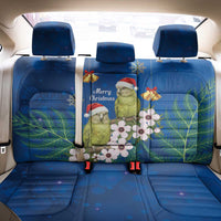 New Zealand Kakapo Christmas Back Car Seat Cover Owl Parrot Santa Sliver Fern Manuka - Blue - Polynesian Pride