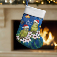 New Zealand Kakapo Christmas Stocking Owl Parrot Santa Sliver Fern Manuka - Blue - Polynesian Pride