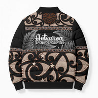 Kia Ora New Zealand Bomber Puffer Jacket Aotearoa Proud Maori Silver Fern - Polynesian Pride