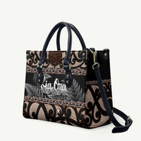 Kia Ora New Zealand Leather Bag Aotearoa Proud Maori Silver Fern - Polynesian Pride