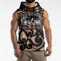 Kia Ora New Zealand Sleeveless Hoodie Aotearoa Proud Maori Silver Fern - Polynesian Pride