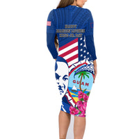 Guam Martin Luther King Jr Day Family Matching Long Sleeve Bodycon Dress and Hawaiian Shirt I Have A Dream Guahan Seal With Bougainvillea LT14 - Polynesian Pride