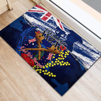 Australia And New Zealand ANZAC Day Rubber Doormat Lest We Forget Silver Fern With Golden Wattle LT14 - Polynesian Pride