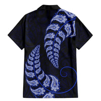 Blue New Zealand Paisley Silver Fern Family Matching Mermaid Dress and Hawaiian Shirt Aotearoa Maori LT14 - Polynesian Pride