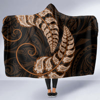 Brown New Zealand Paisley Silver Fern Hooded Blanket Aotearoa Maori LT14 - Polynesian Pride