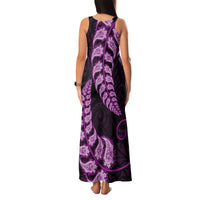 Purple New Zealand Paisley Silver Fern Family Matching Tank Maxi Dress and Hawaiian Shirt Aotearoa Maori LT14 - Polynesian Pride