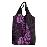 Purple New Zealand Paisley Silver Fern Grocery Bag Aotearoa Maori