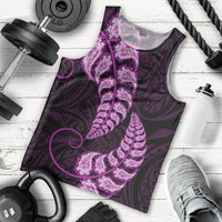 Purple New Zealand Paisley Silver Fern Men Tank Top Aotearoa Maori LT14 - Polynesian Pride