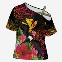 Hawaii Iwa Bird Cross Shoulder Shirt Great Frigatebird Kanaka Tropical Hippie Style - Polynesian Pride
