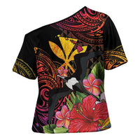 Hawaii Iwa Bird Cross Shoulder Shirt Great Frigatebird Kanaka Tropical Hippie Style - Polynesian Pride