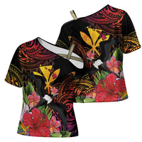 Hawaii Iwa Bird Cross Shoulder Shirt Great Frigatebird Kanaka Tropical Hippie Style - Polynesian Pride