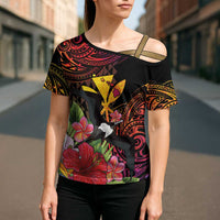 Hawaii Iwa Bird Cross Shoulder Shirt Great Frigatebird Kanaka Tropical Hippie Style - Polynesian Pride