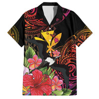 Hawaii Iwa Bird Family Matching Off The Shoulder Long Sleeve Dress and Hawaiian Shirt Great Frigatebird Kanaka Tropical Hippie Style - Polynesian Pride