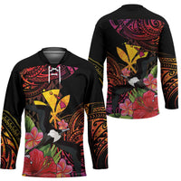 Hawaii Iwa Bird Hockey Jersey Great Frigatebird Kanaka Tropical Hippie Style - Polynesian Pride