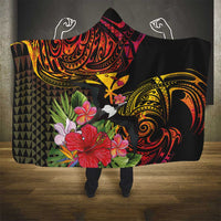 Hawaii Iwa Bird Hooded Blanket Great Frigatebird Kanaka Tropical Hippie Style - Polynesian Pride