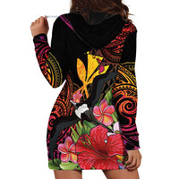 Hawaii Iwa Bird Hoodie Dress Great Frigatebird Kanaka Tropical Hippie Style - Polynesian Pride