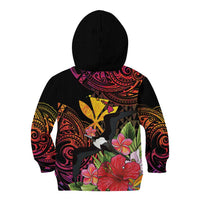 Hawaii Iwa Bird Kid Hoodie Great Frigatebird Kanaka Tropical Hippie Style - Polynesian Pride