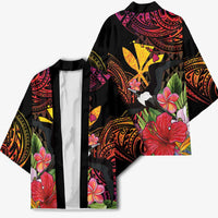 Hawaii Iwa Bird Kimono Great Frigatebird Kanaka Tropical Hippie Style - Polynesian Pride